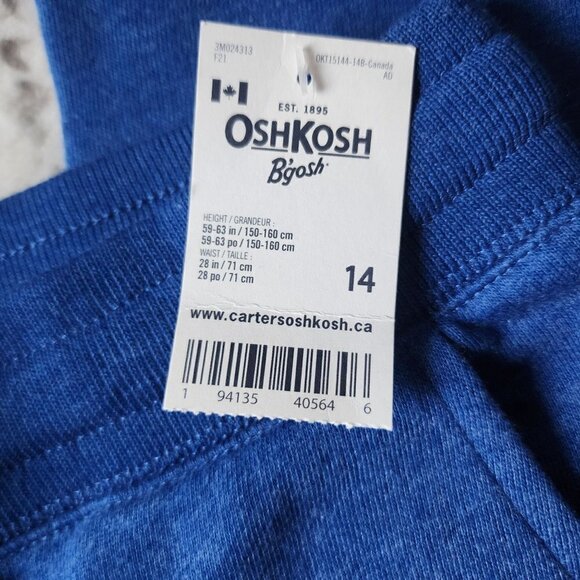 OshKosh B'gosh Classic Pull-On Joggers Blue Youth Boys Size 14 - Picture 6 of 8